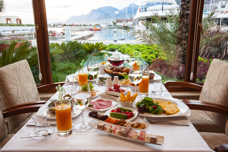 Breakfast in a Hotel by the Shore